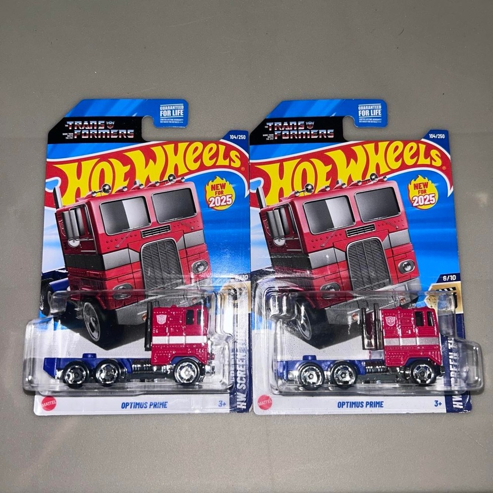 Hot Wheels Transformers Optimus Prime 2 Car Diecast Bundle Lot Rare